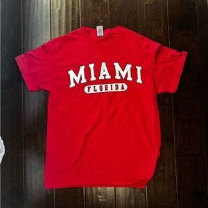 Gildan Red Short Sleeve Tee Miami Design